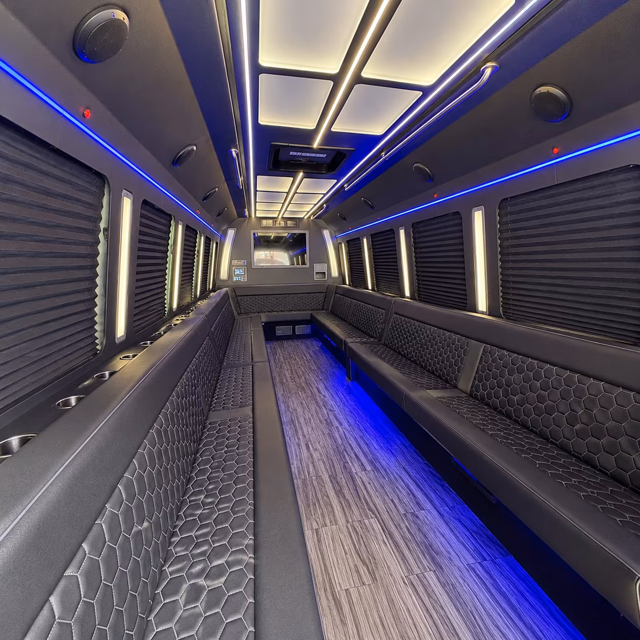 boulder 30 passenger party bus interior