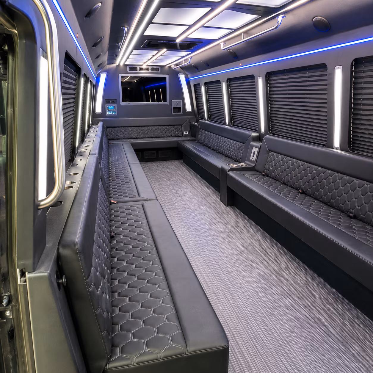 boulder 40 passenger party bus interior