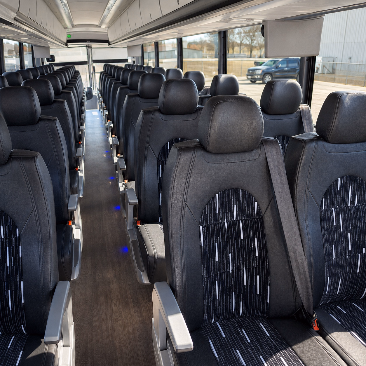 thornton charter bus rental interior