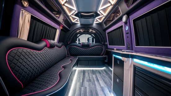 boulder party bus rental interior